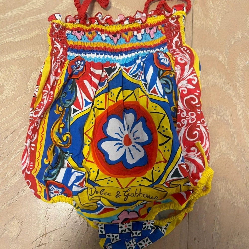 Authentic Dolce & Gabbana Colorful Baby Romper